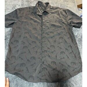 Molokai Surf Co. Men's Dinosaur Print Button Up Short Sleeve Shirt Size 2XL